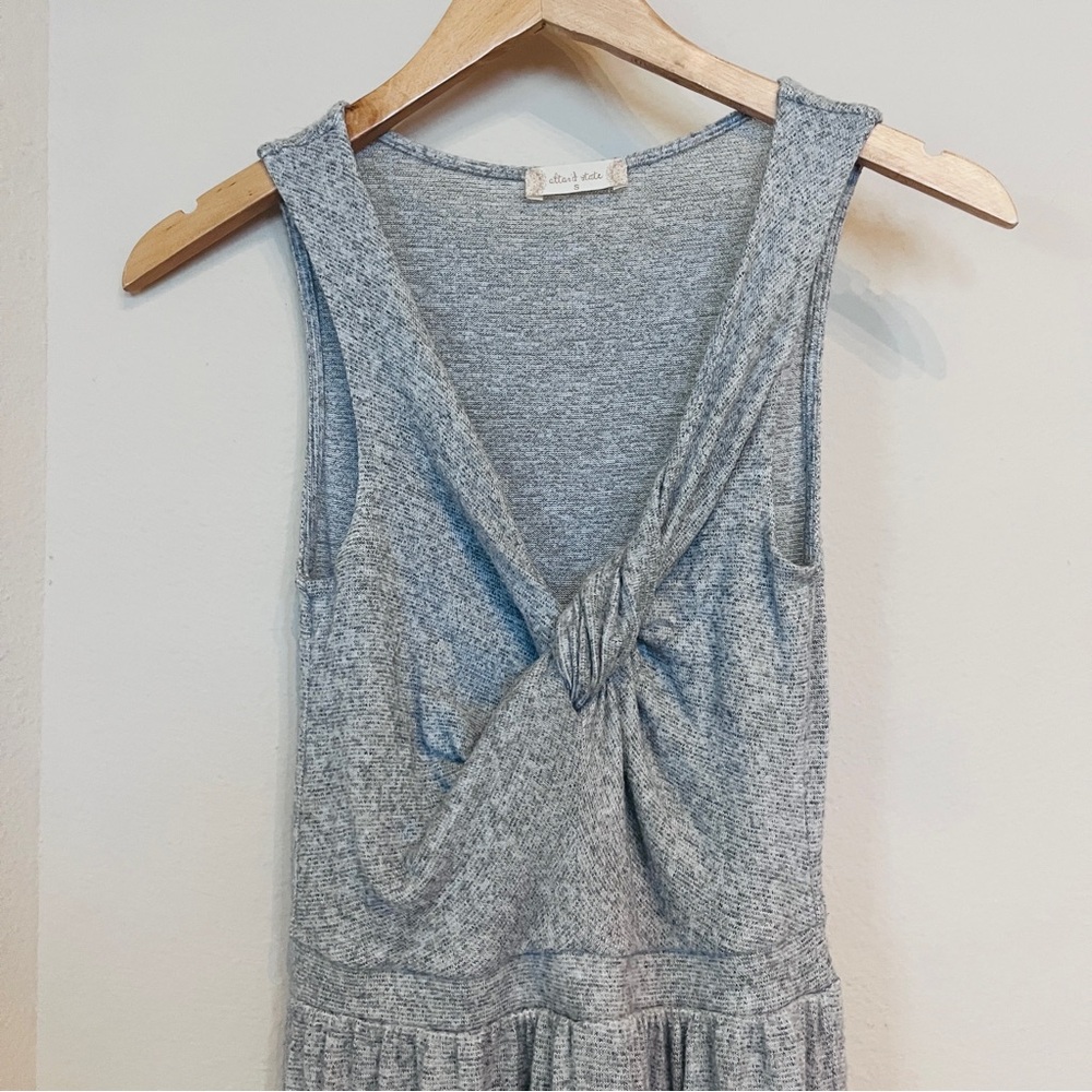 ALTAR’D STATE Gray Twist Front Knit Wide Leg Sleeveless Jumpsuit Size Small 2-4 - Picture 5 of 9